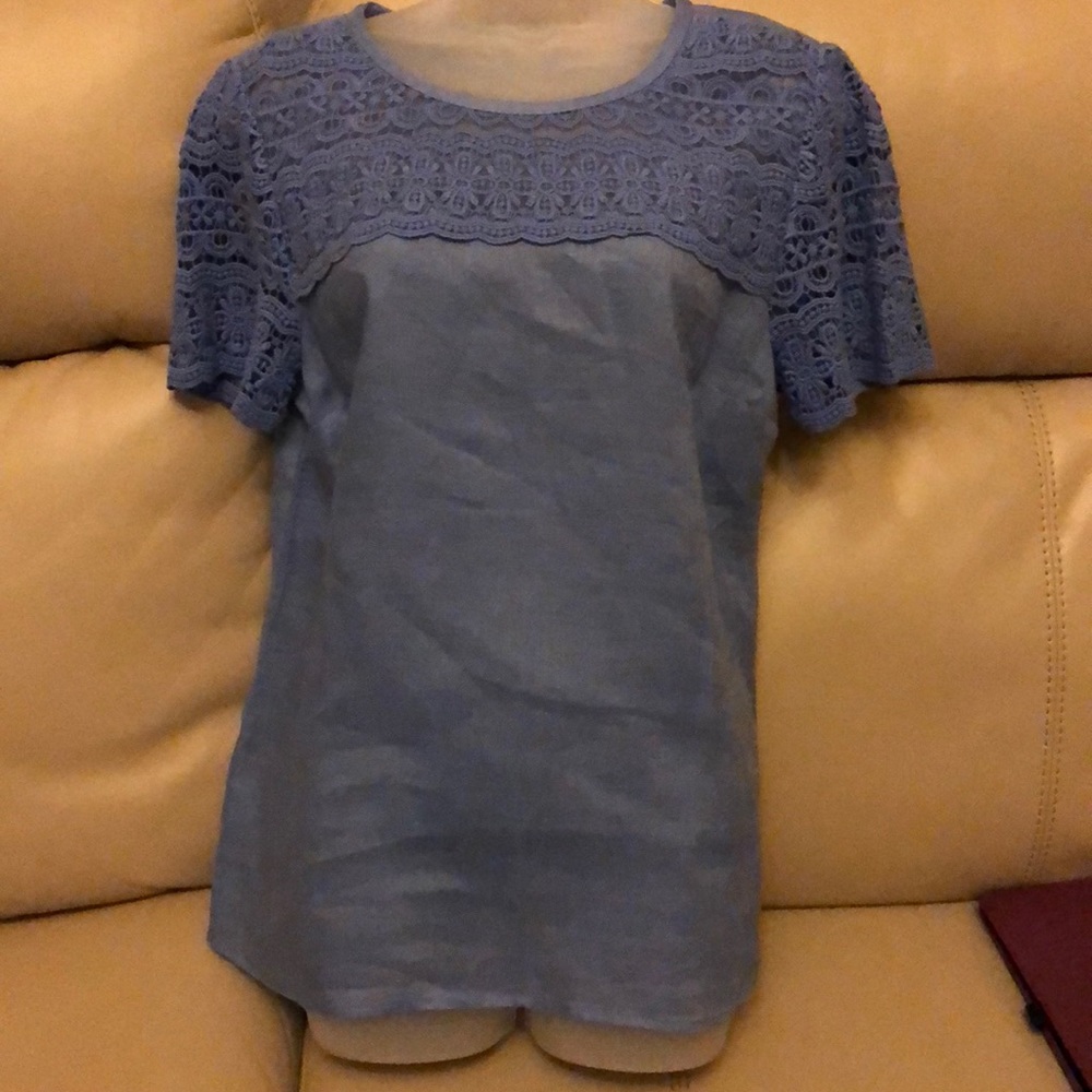 J. Crew Lace Yolk Linen Top- 10